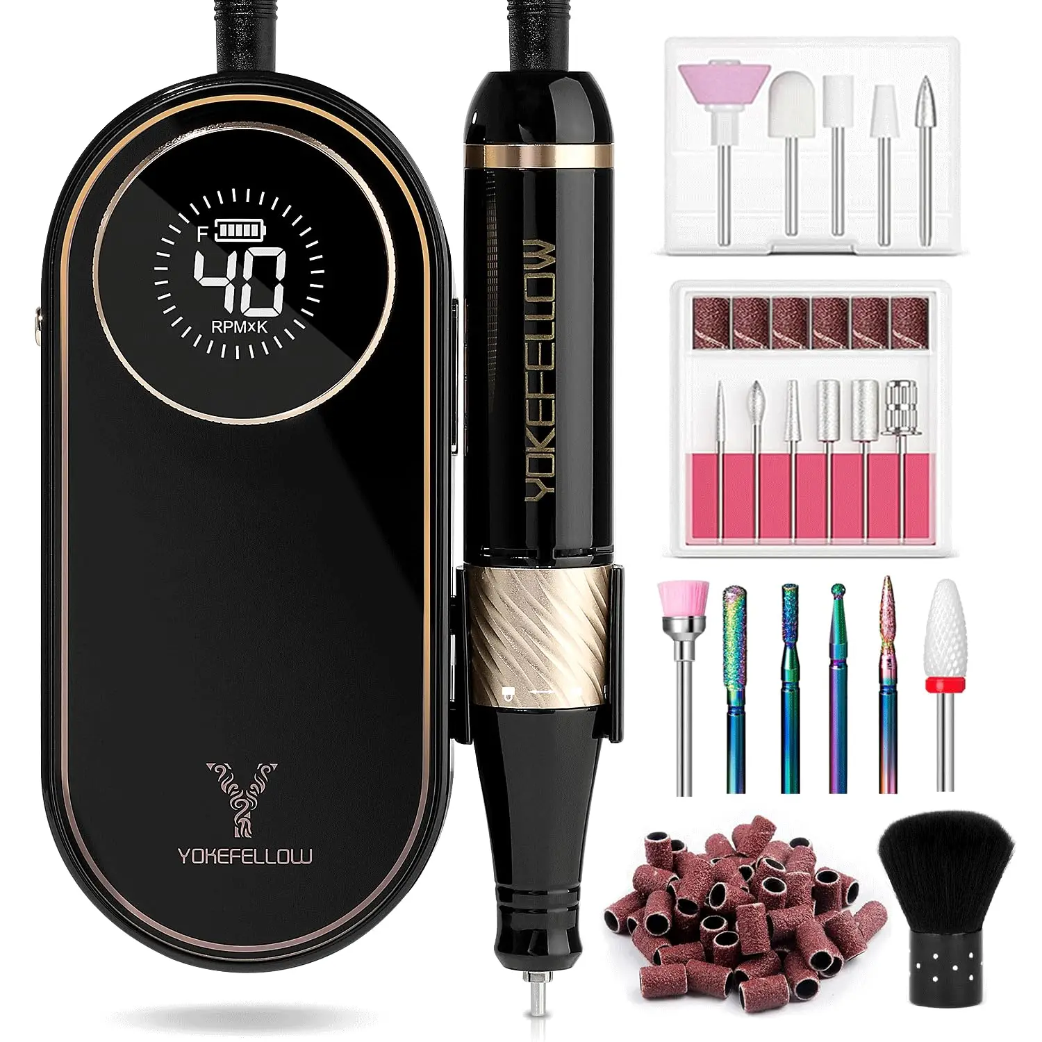 

Electric Nail Drill Machine for Acrylic and Gel Nails, Rechargeable with LCD Display, Perfect for Home and Salon Use