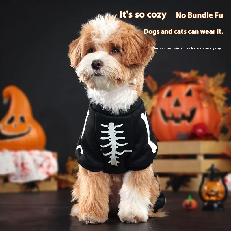 Pets Dogs Clothes Halloween Parties Festivals Funny Skeletons Night Lights Accessories Ropa Para Perros Gatos Cat