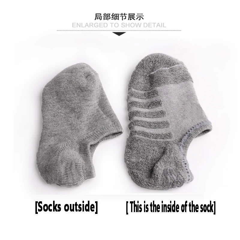 5 Paare/los Männer Handtuch Unten Boot Socken Sport Schweiß Atmen Silikon Anti-Slip Unsichtbare Socken Frühling Sommer Neue Mode – Detail 9