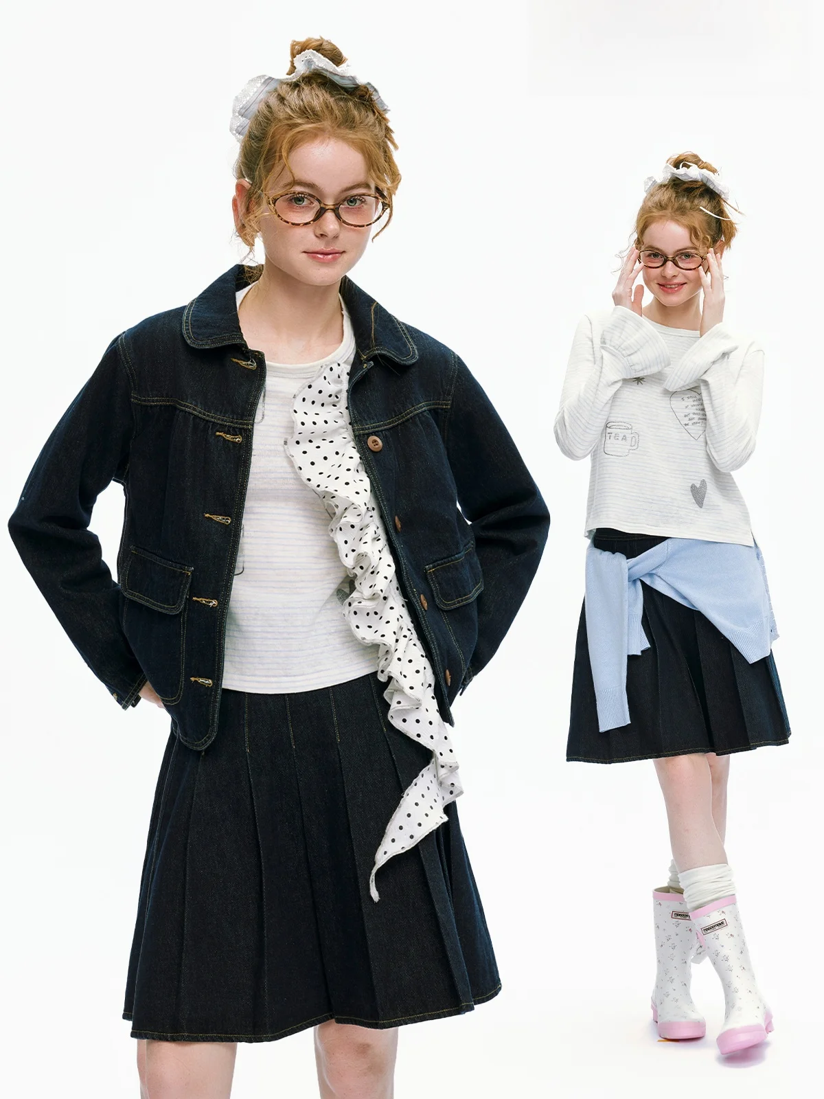 

Casual Style Denim Jacket And A-Line Skirt Two-Piece Set Spring 2026 Versatile College Style Women's Outerwear Ensemble