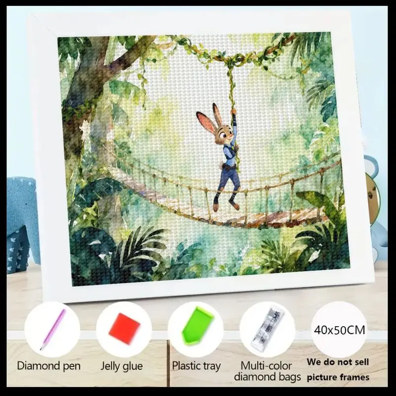 

1 шт. Judy Hopps Zootopia Disney мультфильм алмазная живопись 5D кролик качающийся джунгли приключения искусство полная дрель DIY ремесленный комплект для Adu