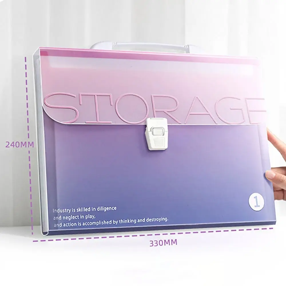 Creative Waterproof A4 File Folder 13 Pockets Test Paper Storage Organ Bag PP Classified Storage File Organizer Student