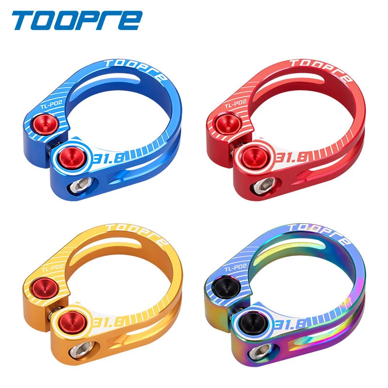 2022 New TOOPRE 5 Colors Hollow Aluminum Alloy Bicycle Seatposts Clamps 31.8mm/34.9mm MTB Bicycle Accessories 17/18g