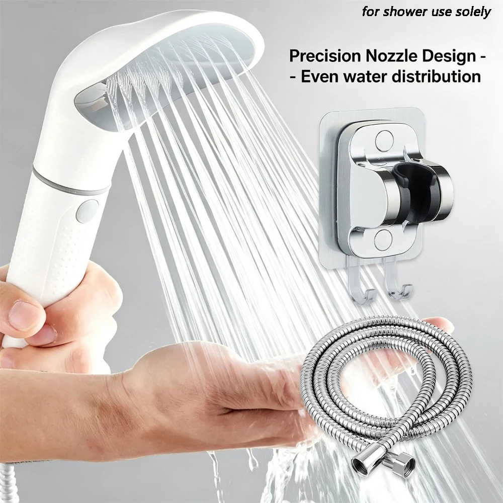 High Pressure 3-Spray Mode Handheld Shower Head with Adjustable Settings Ergonomic Non-Slip Grip Durable for Bathroom & Cleaning