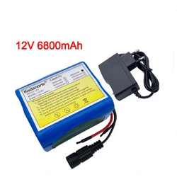 18650 Li-Ion 6.8 Ah 12V 6800mah akumulatory z Bms akumulatory litowe płyta ochronna + ładowarka 12.6v