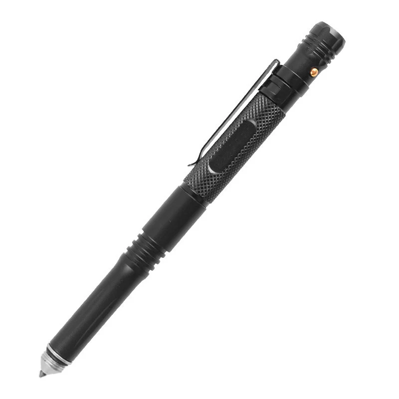 LED Light Tactical Pen Tungsten Steel Glass Breaker Outdoor Self Defense Tactical Survival Pens Tool Caliper Whistle Pen