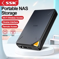 SSK Nas Storage Portable External SSD HDD Network Storage Server Wireless Wi-Fi Hotspot Cloud Smart Storage for 1TB 2TB SSD HDD