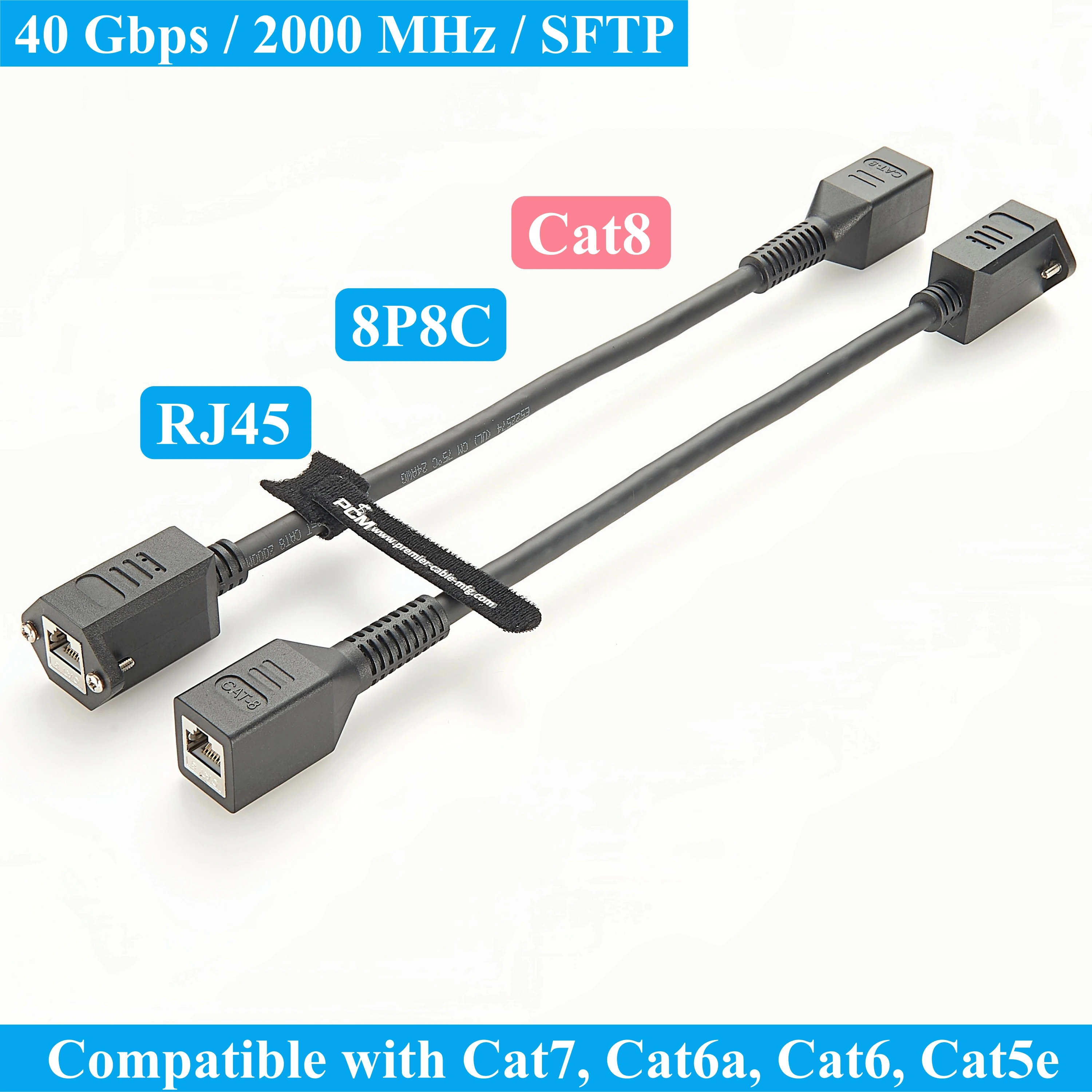

40 Гбит/с Cat8 Женский кабель RJ45 Разъем для крепления на панели для Ethernet LAN Высокоскоростной патч-корд PoE IP-камера Маршрутизатор Переключатель