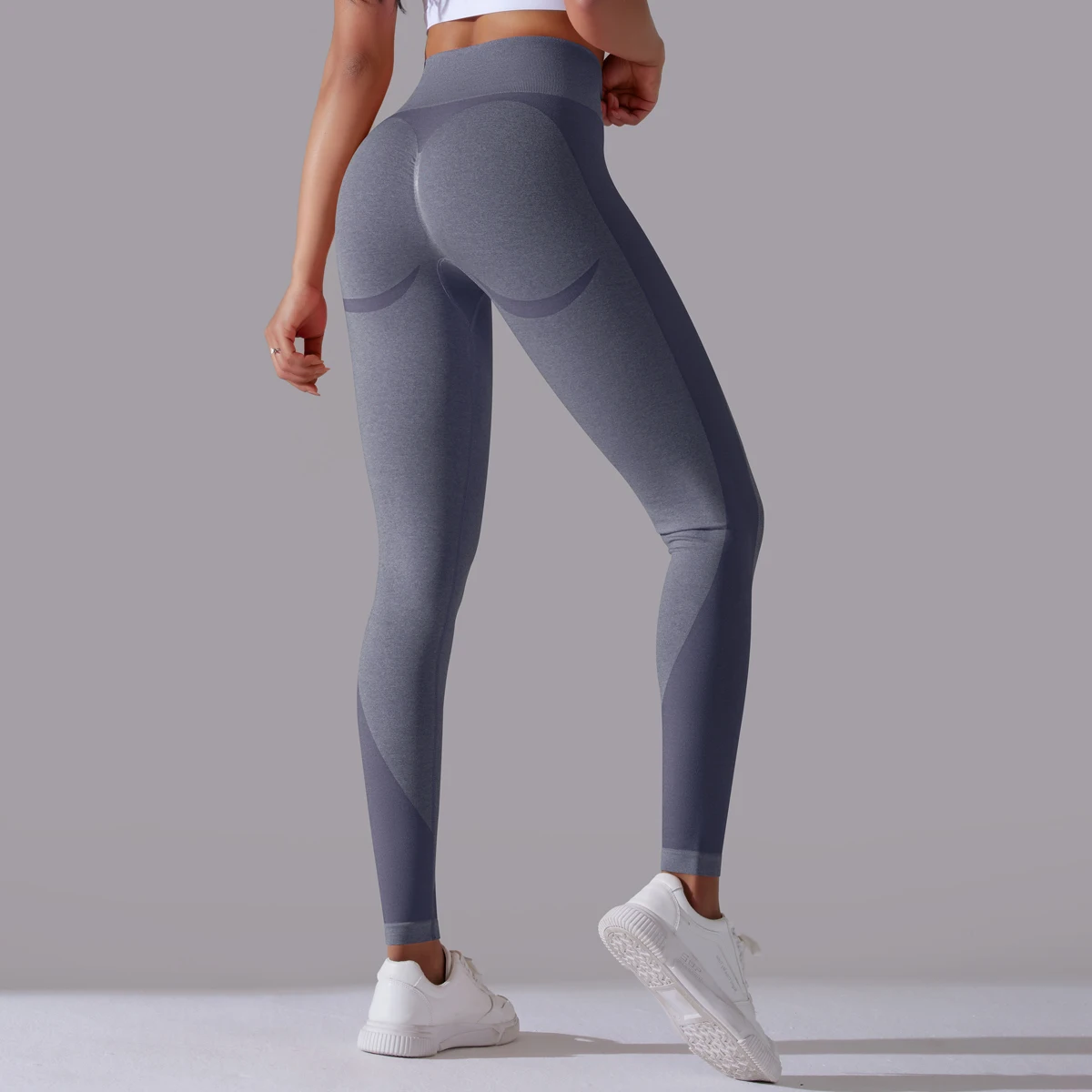 Hamidou-Pantalones deportivos sin costuras para mujer, mallas de Yoga de cintura alta, ropa de gimnasio, entrenamiento de glúteos de burbujas, pantalones para correr, Leggings de gimnasio con levantamiento de caderas - details 12