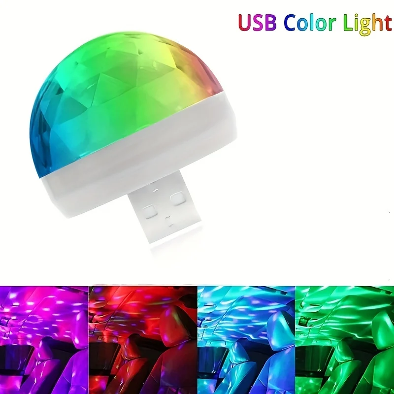 2023 new multicolor USB LED car interior lighting atmosphere light neon colorful light voice control mini festival stage light