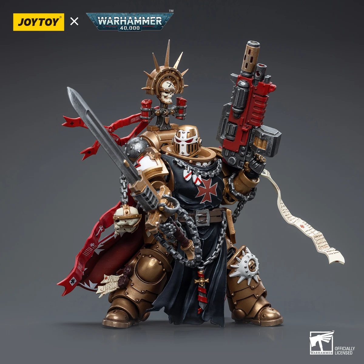 JOYTOY Warhammer 1/18 액션 피규어 블랙 템플러 하이 마샬 Helbrecht 모델 장난감 소년 선물 3.75 인치