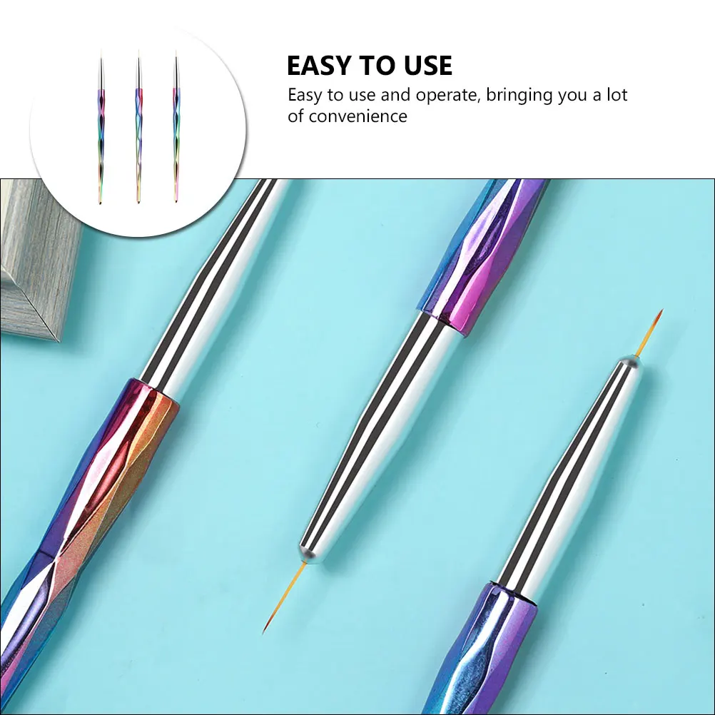 

3Pcs Nail Art Pen Set Premium Durable Fine Line Drawing Tools Manicure DIY Painting Tool Accessories Nail Art Pen