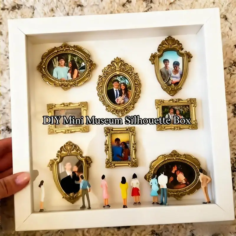 DIY Cat Silhouette Museum Box, LED Light Photo Display Case