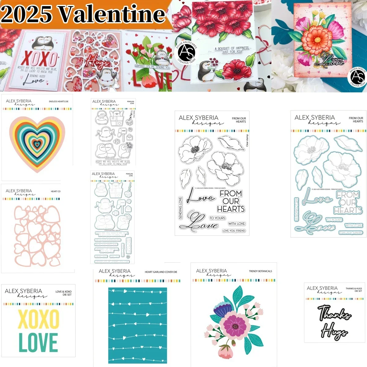 

2025 Hearts Flowers New Cutting Dies Clear Stamps for DIY Scrapbooking Album Make Paper Card Embossing Craft Die Cut