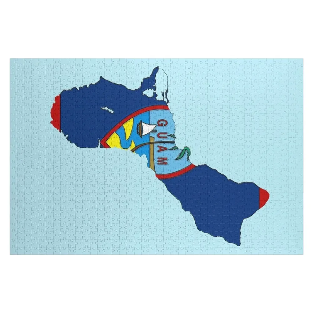 

Guam Map with Guamanian Flag Jigsaw Puzzle Customizable Child Gift Wooden Jigsaws For Adults Wood Adults Puzzle