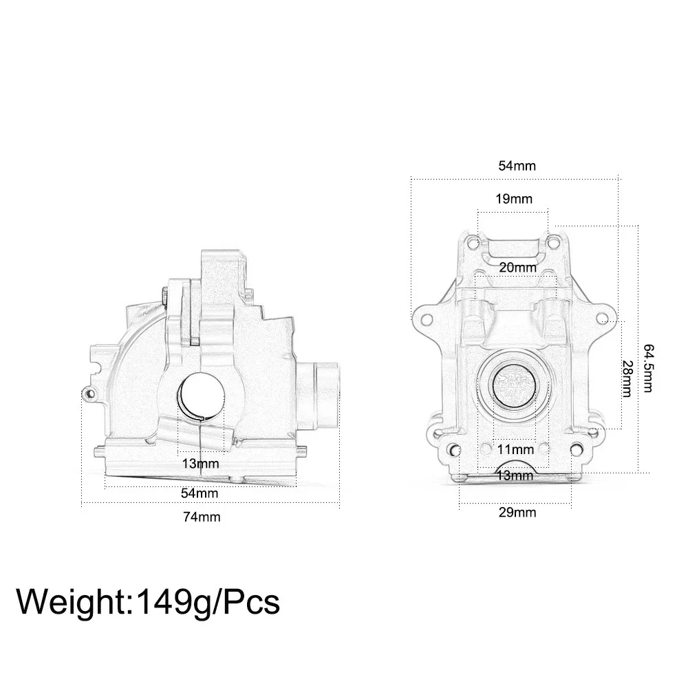 1/8 Aluminum #9529 Front / Rear Bulkhead Differential Gearbox Case for RC Traxxas 4WD SLEDGE 95076-4 Off-Load Truck Accessories