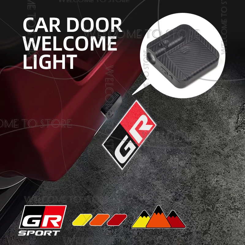 1/2 шт. для Toyota GR Sport Mountain Tricolor LOGO Yaris Corolla, дверь автомобиля, приветственный свет, светодиодный HD-проектор, лампа, аксессуары