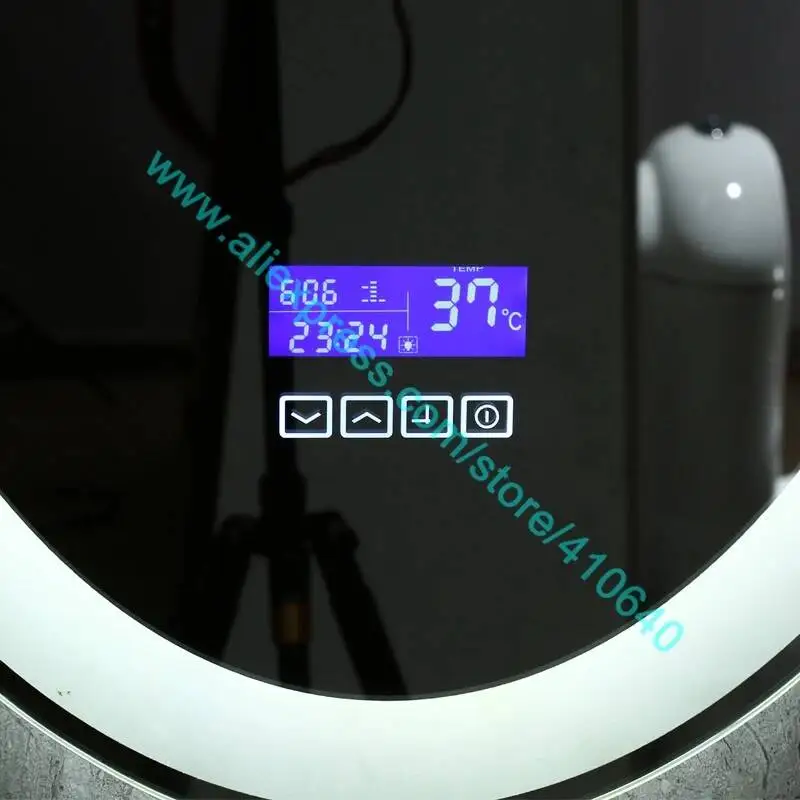 K3014A LED Mirror Switch Touch Switch with Time and Temperature Display System On Mirror for Bathroom Cabinet Cupboard Sideboard