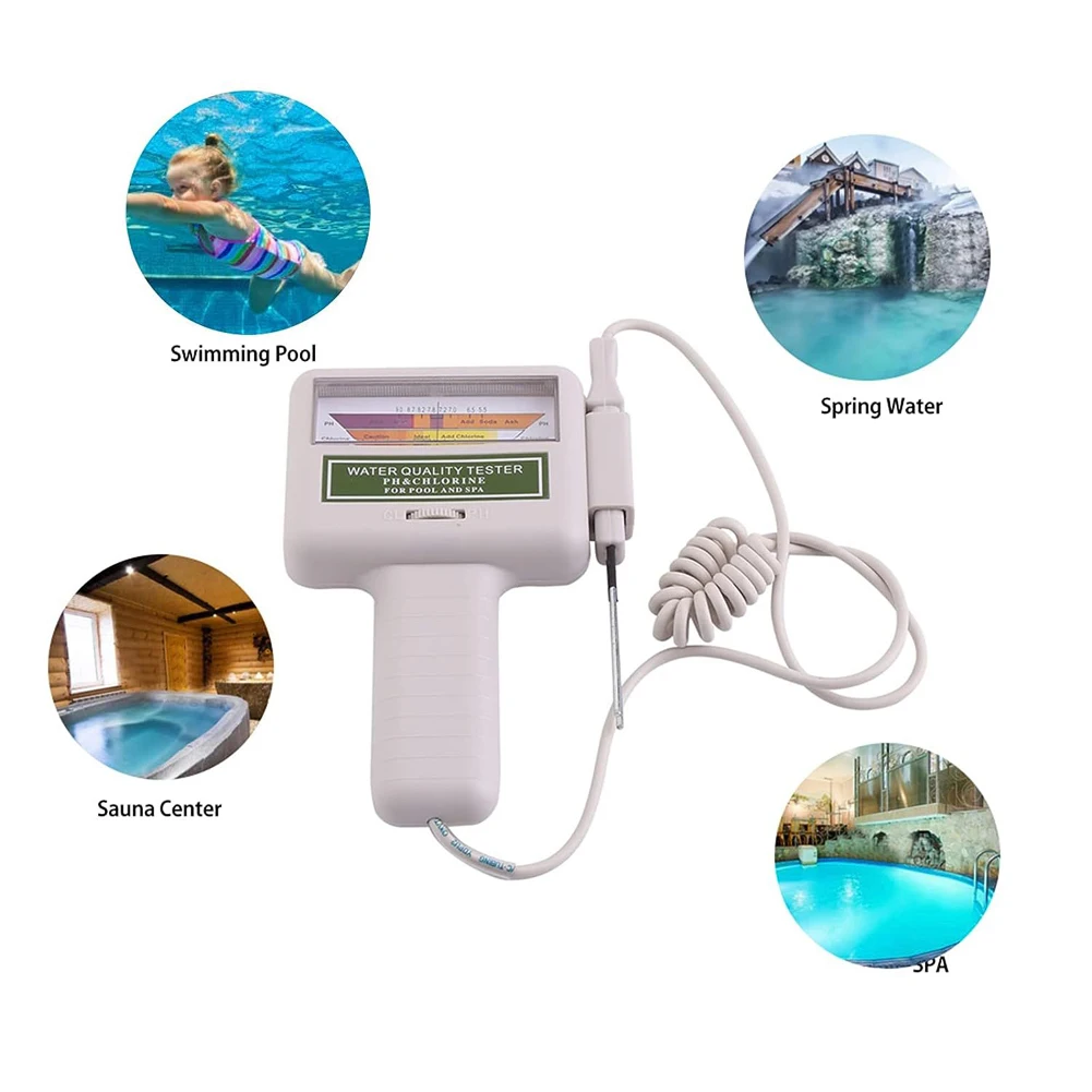 2 in 1 Water Quality Analyzer Residual Chlorine Value PH Meter Water Chlorine Content Measuring Tool Swimming Pool CL PH Tester