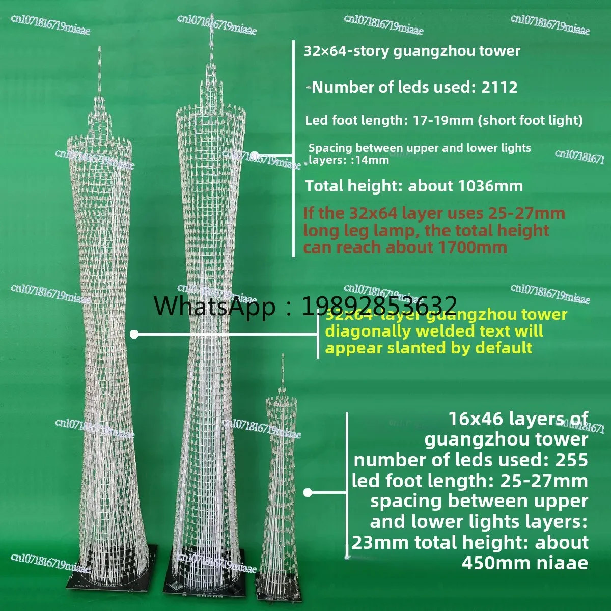 64-Floor Canton Tower DIY Kit LED Small Waist, Light Cube Electronic Production Parts STM32 Microcontroller