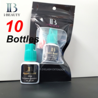 10Bottles Original IB Hyper Bond Glue i beauty 0.5s Dry Eyelash Extension Fast Drying Cyan Cap 5ml Korea Made Salon Use New Date