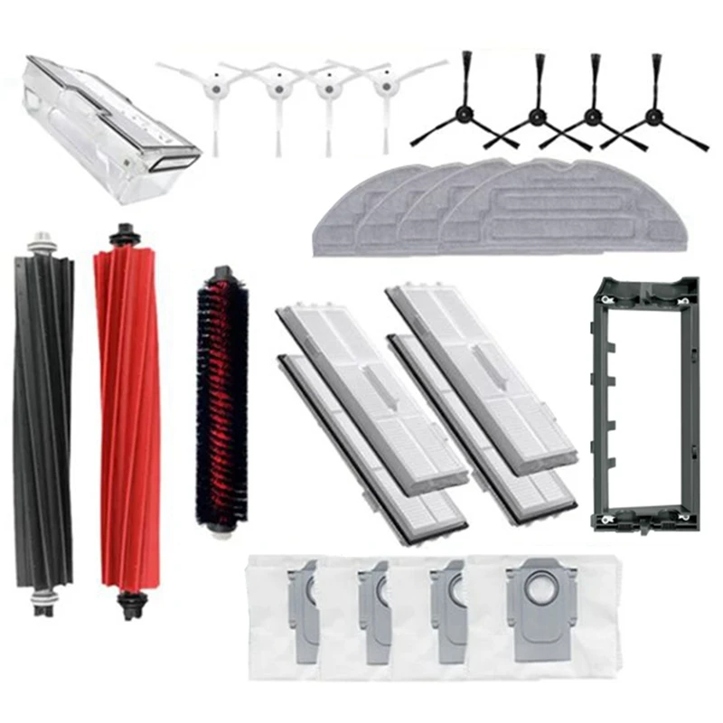 Для Roborock S8/S8 Plus/S8 Pro Ultra аксессуары, роликовая основная боковая щетка, фильтр Hepa, швабра, тканевый мешок для пыли