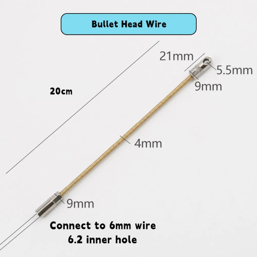 Carbon Steel Wire Puller Connector Head Connect To 6mm Wire Electrician Tools Wire Cable Elastic Threader