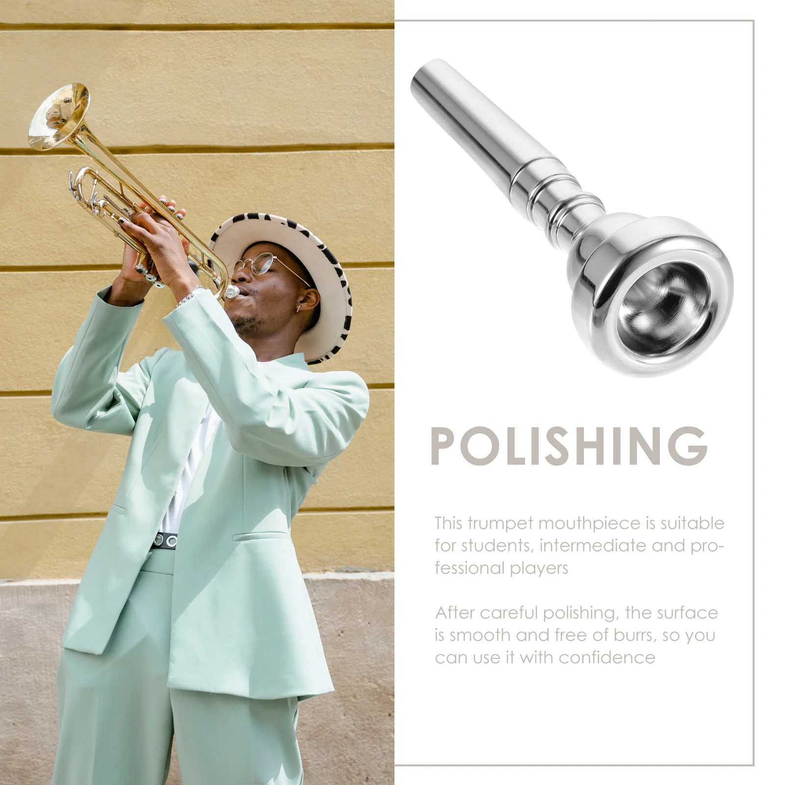 

Silver Plated Mouth Professional Mouthpiece Trumpet Replacement Musical Instrument