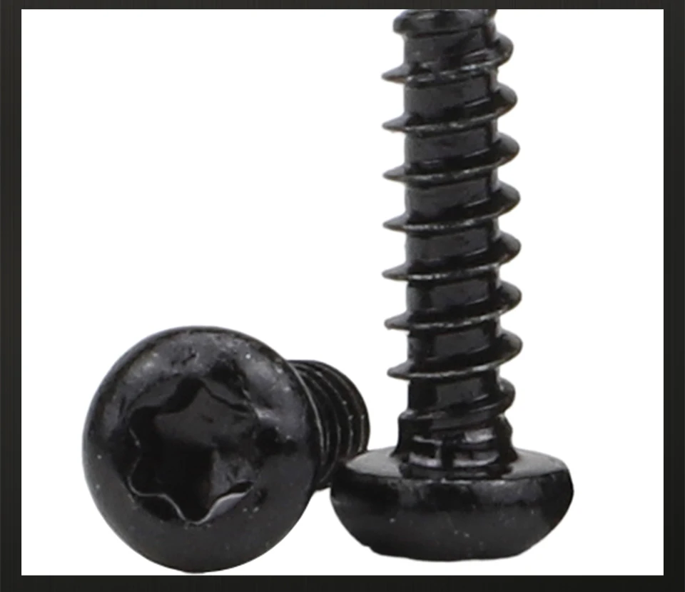 10–30 Stück Torx-Flachkopfschrauben mit flachem Ende, selbstschneidende Schrauben aus schwarzem Edelstahl, Sternschrauben mit rundem Kopf, M2, M2,3, M2,6, M3, M3,5, M4 – Detail 9