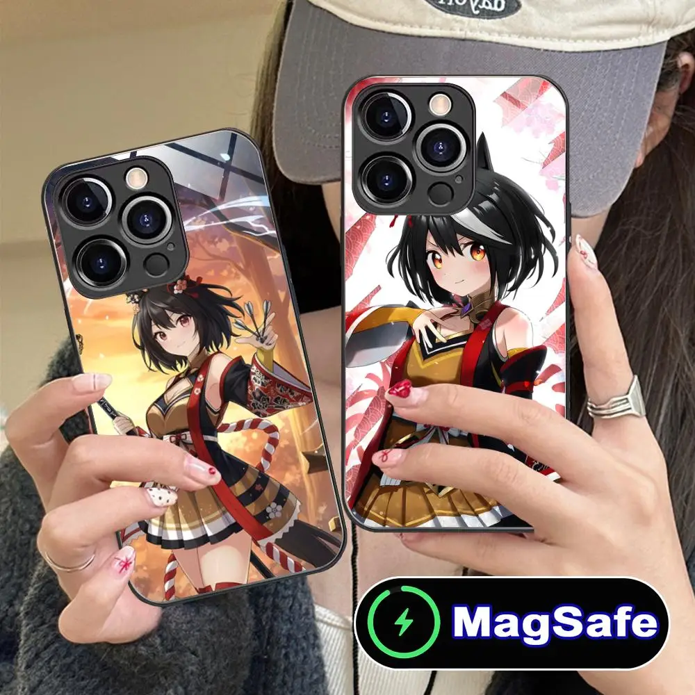 

Anime Uma Musume Kitasan Phone Case for iPhone 17 16 15 14 13 12 11 Air Pro Max Plus Mini MagSafe Glass Colorful Cover Luxury