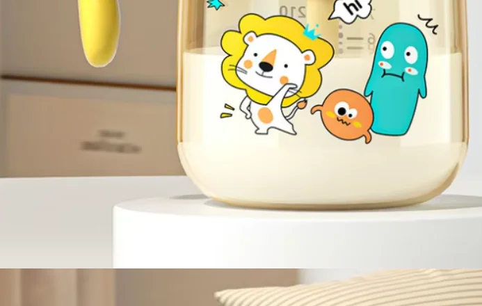 NAY PPSU Baby Bottle 300ML Large Capacity Cartoon Kids Straw Milk Bottle With Handle Scale Feeding Cup For Infant Toddler