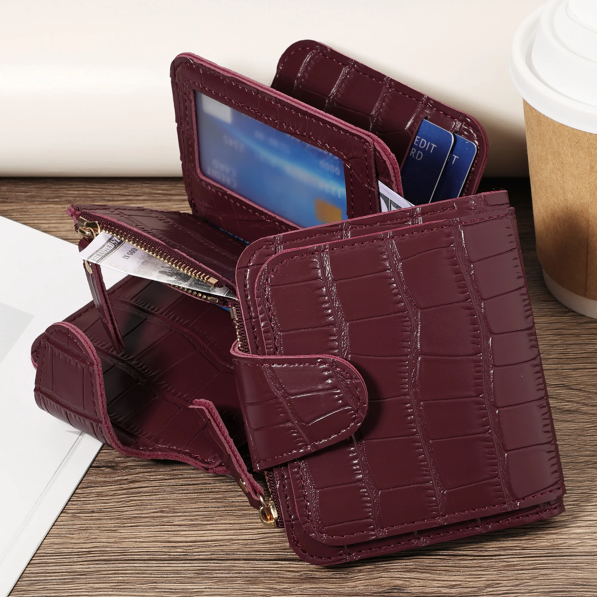 Neuer minimalistischer Kartenhalter, ultradünn, modische Geldbörse mit Reißverschluss, Tasche für Schule, Studentenwohnheim und Schulsachen.