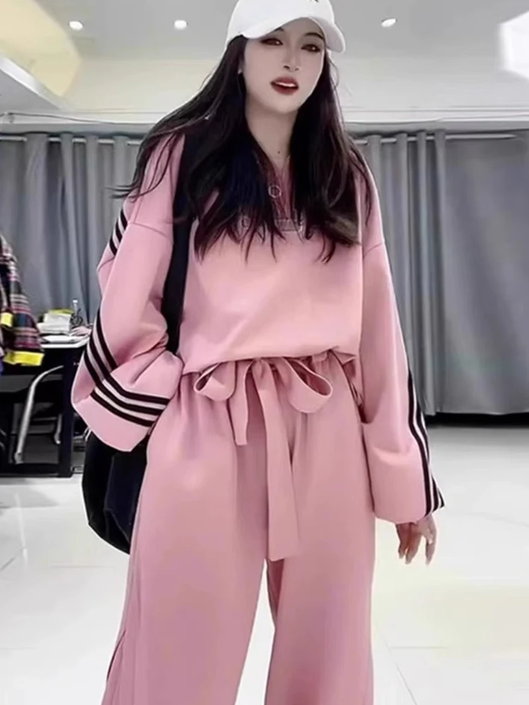 Casual Set for Women Autumn/Winter 2024 New Style Street Explosion Fashion and Western Style Loose Hoodie Pants Two Piece Set