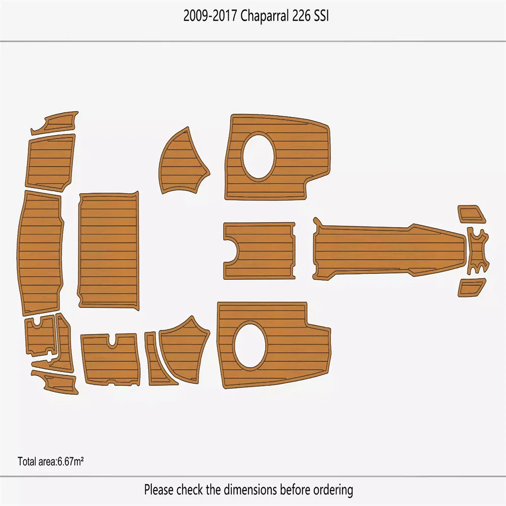 

2009-2017 Chaparral 226 SSl Cockpit Swim platform BOW1/4"6mm EVA foam faux Marine Flooring Teak Yacht boat marine accessories
