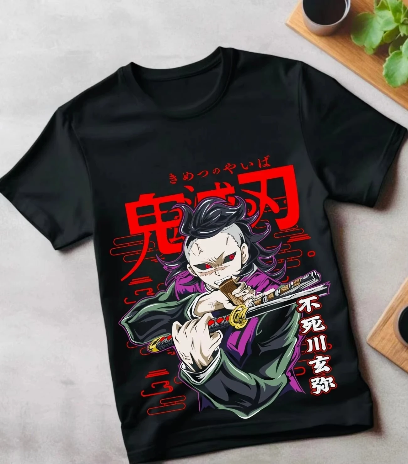 

Genya Shinazugawa T-shirt Kimetsu No Yaiba Demon Killer Tanjiro T-shirt Summer New Men's and Women's Streetwear