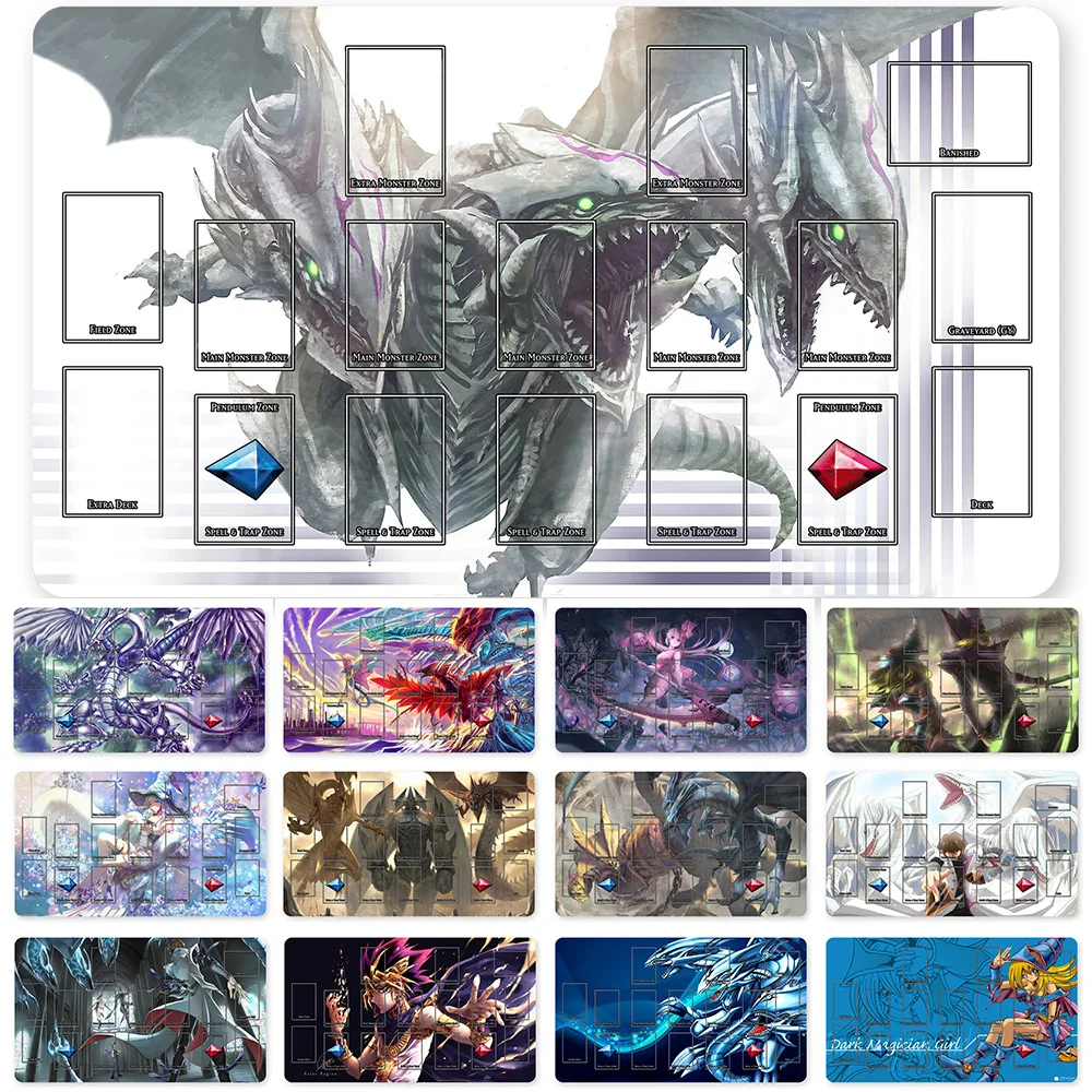 

HOT OCG Playmat Blue-eyes Ultimate Dragon Dark Magician Duel Monsters Playmats Compatible for YuGiOh TCG + Free Bag - ygo (41)