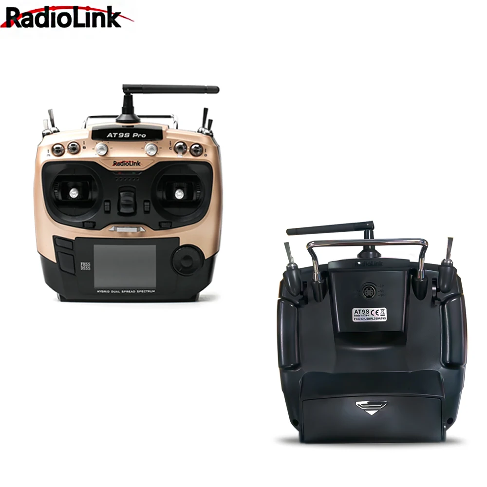 Radiolink AT9S Pro Left Hand 12 Channels 2.4G 7.4~18.0V DSSS FHSS Radio Transmitter With R9DS Receiver for Car Boats Drone