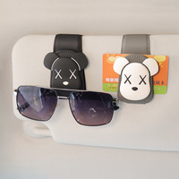 Car Glasses Holder Universal Sun Visor Sunglasses Clip Organizer Card Ticket Stand Fastener Pen Case Eyeglasses Car Accessories