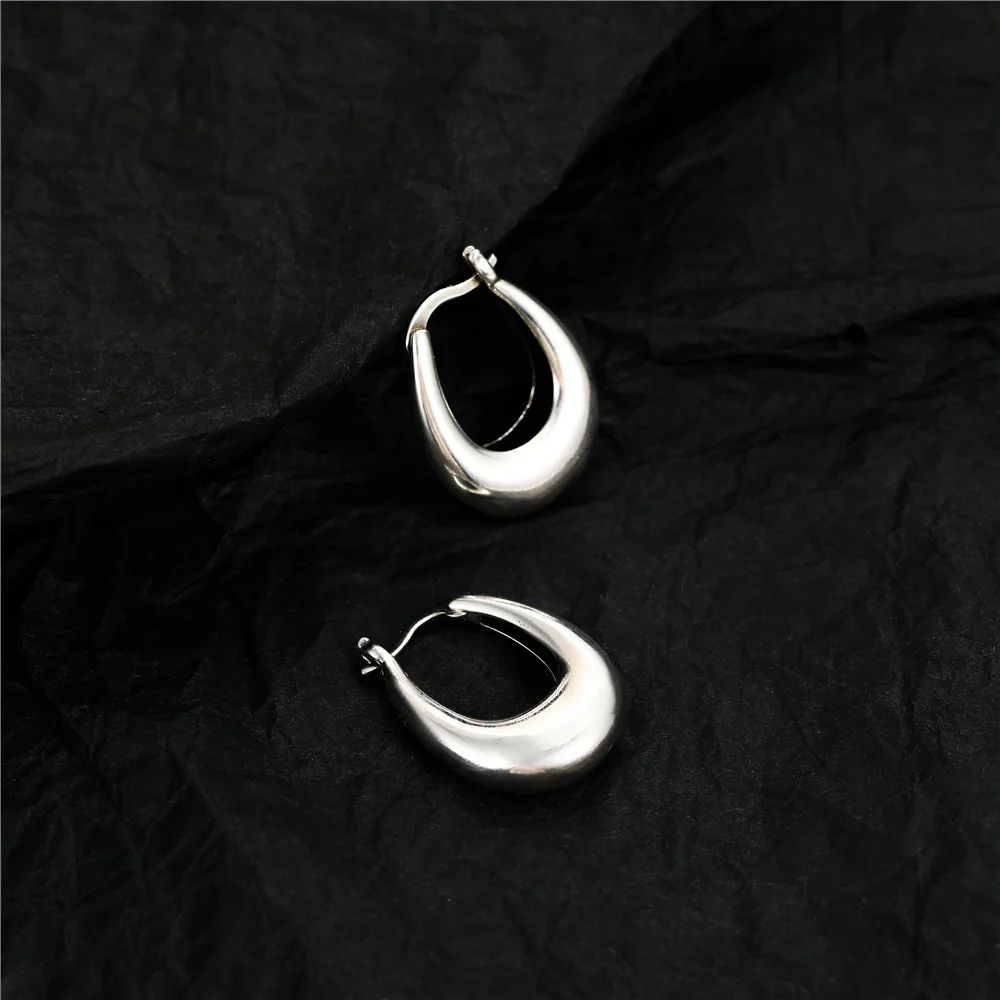 Pendientes de plata de ley 925 con sello, aretes circulares de arco, Retro, Simple, Sexy, exquisito, regalos para el Día de San Valentín