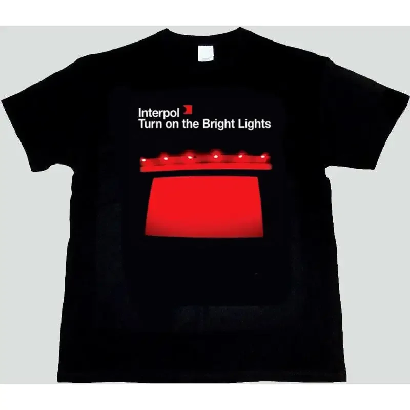 Interpol Turn On The Bright Lights - Camiseta negra de banda de rock Te7160