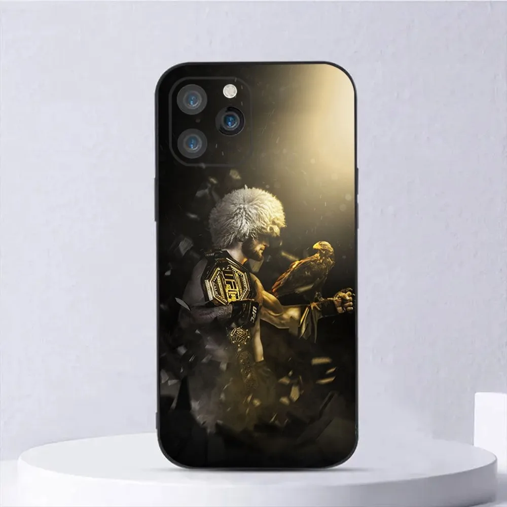 Khabib Nurmagomedov Phone Case For iPhone 15,14,13,12,11,Plus,Pro Max,XS,X,XR,SE,Mini,8,7 Soft Silicone Black Cover