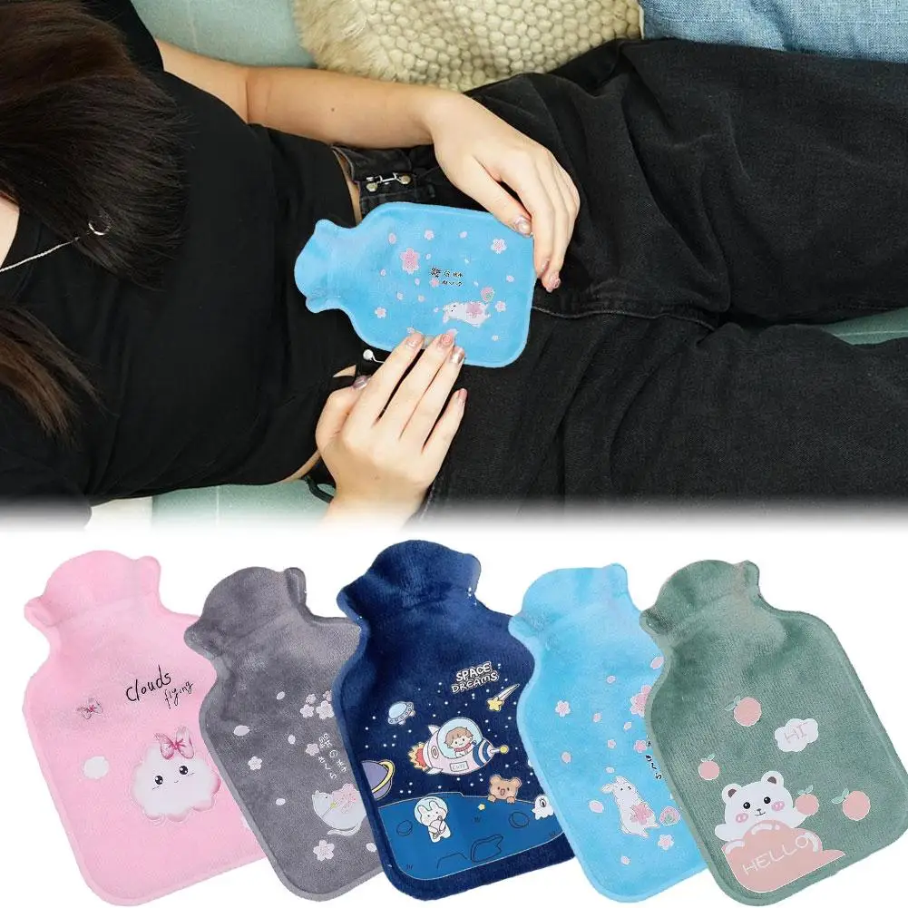 150ml Cute Cartoon Winter Warm Hot Water Bag Explosion-proof Pressure-resistant Hand Feet Warming Soft Plush Hot Water Bottle