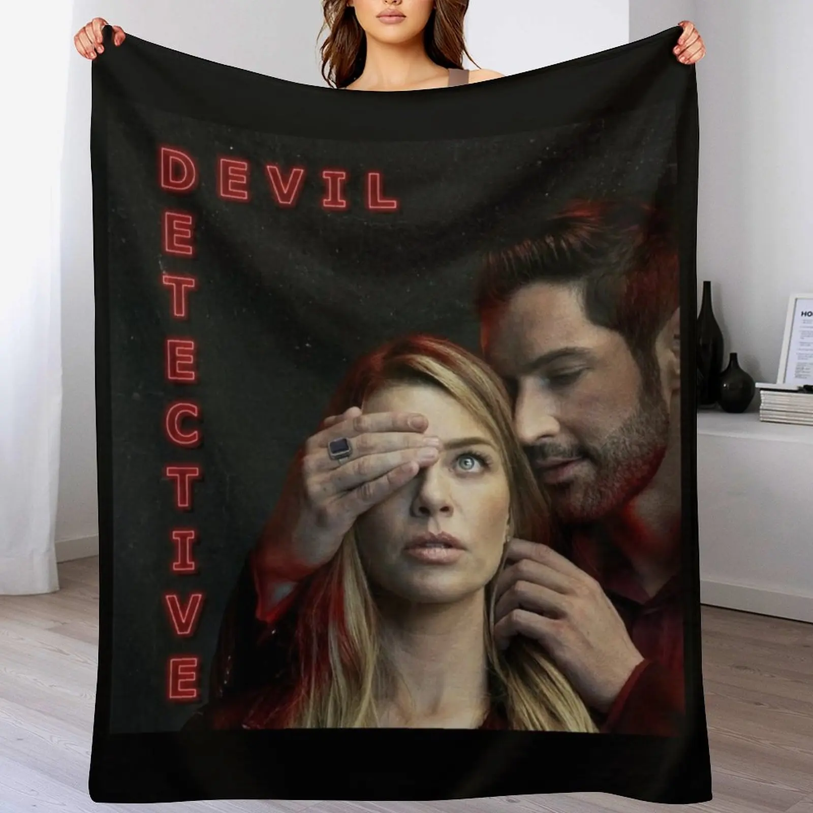 

Devil-Detective / Lucifer-Chloe Throw Blanket Ultra Plush Cozy Blanket for Napping Sleeping