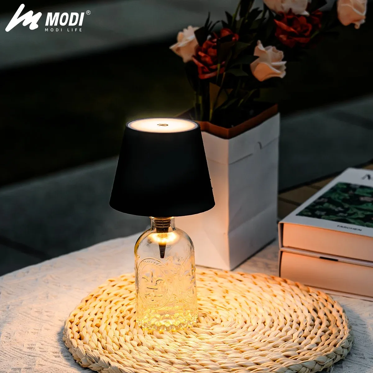 Wireless Touch Control Bottle Table Lamp with 3 Colors & Stepless Dimming, Ideal for Bar, Wine Bottle Decoration & Desk Lighting