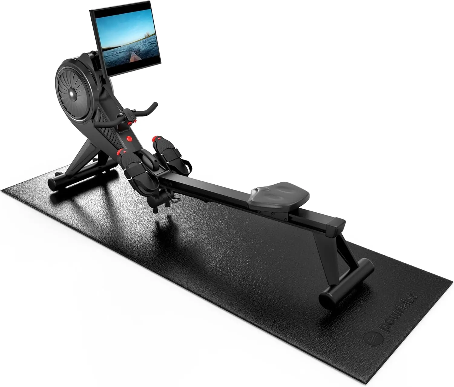 

Long Rowing Machine Mat for Carpet & Hardwood Floors - Reduces Noise, Non-Slip, Waterproof Exercise Equipment Mat