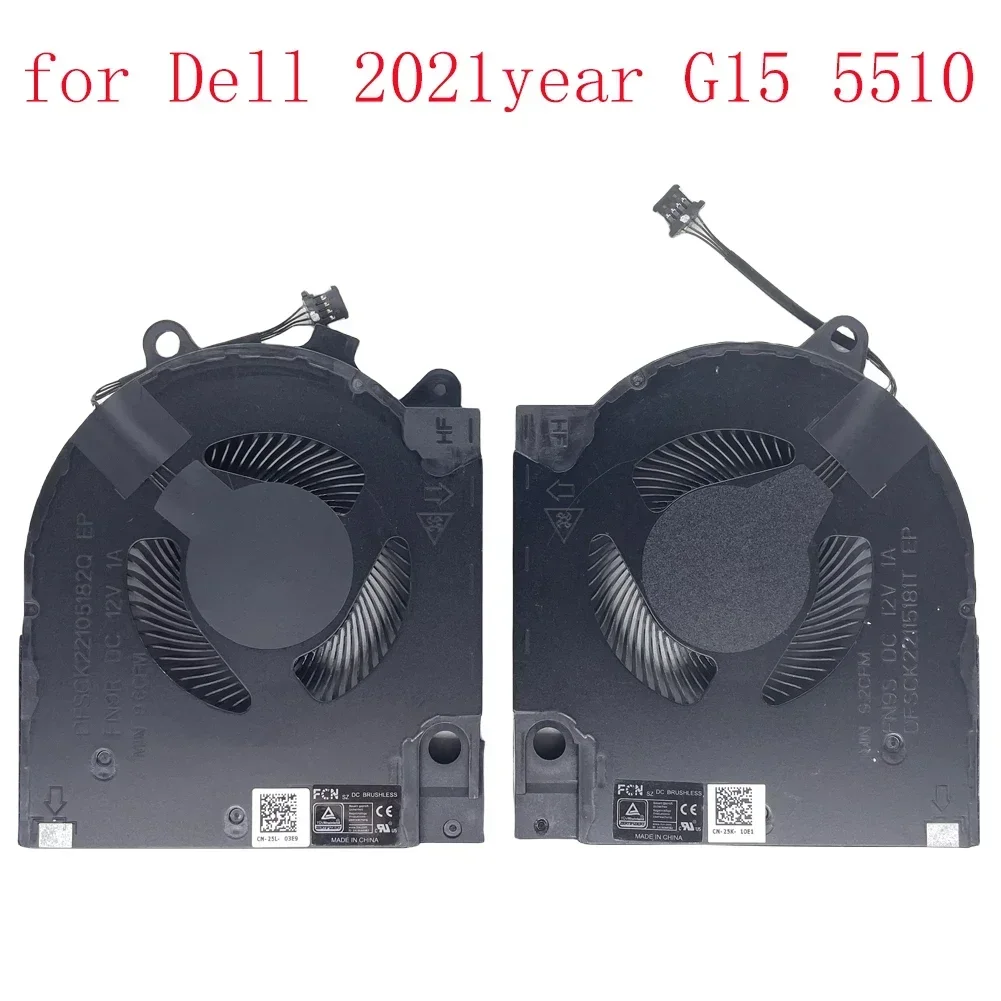 Replacement New CPU and GPU Cooling Fan for Dell 2021year G15 5510 RTX3060 G15 5510 RTX3050 G15 5511 RTX3050 Series Fan