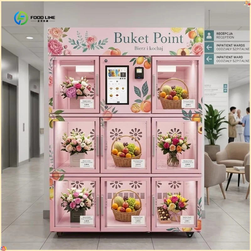 Fresh Flower Vending Machine Refrigerated Touch Screen Compliant 24/7 Self-Service Gift Vendor FL Customized