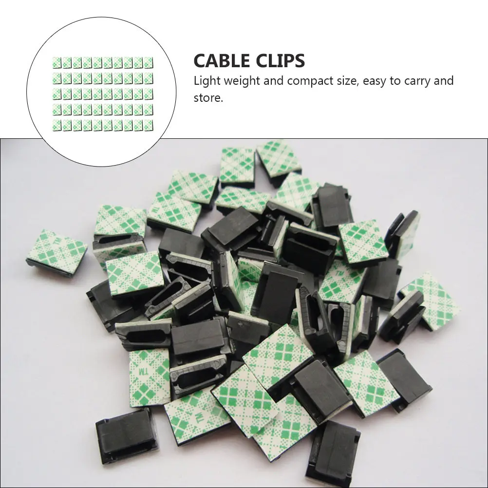 100 pcs Wire Clips Cable Management Clamp Cord Halloween Christmas New Year Electric Cable Clip Adhesive Cable Clips Lightweight