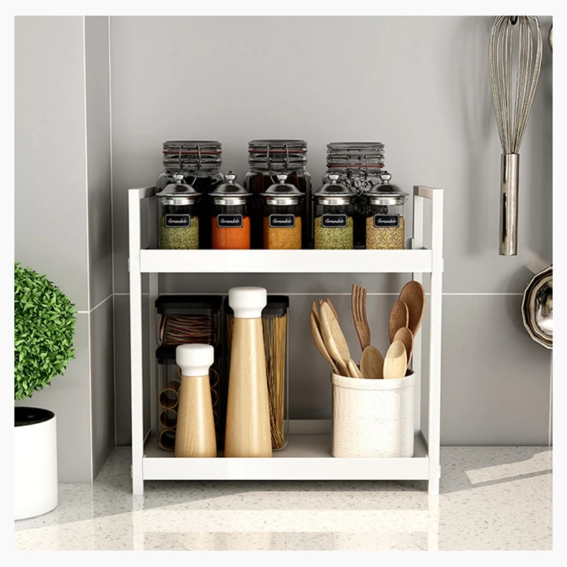 Shelf Bathroom Countertop Storage Rack Cosmetic Shelf Kitchen Spice Rack image 4