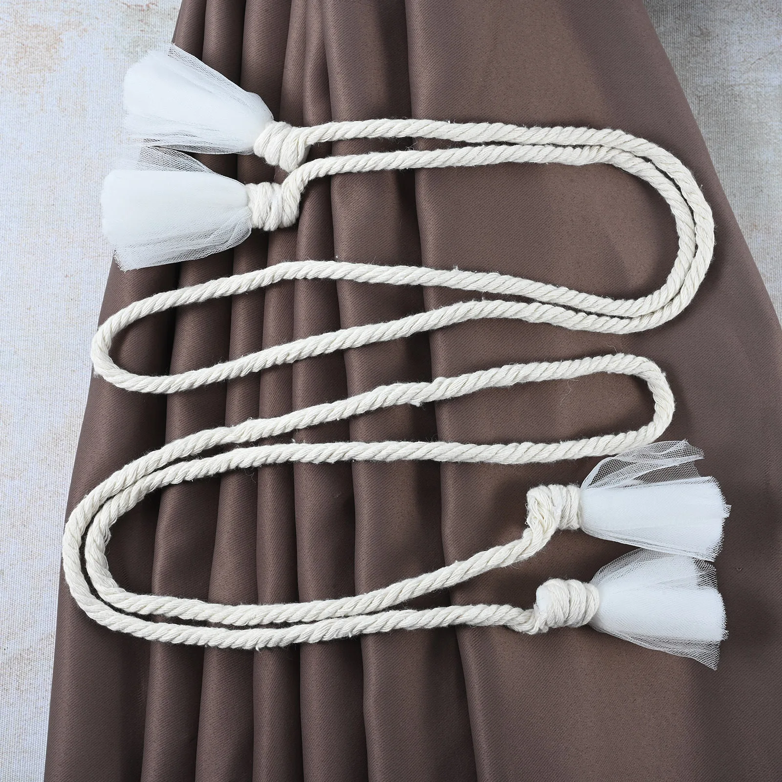 2Pcs Curtain Tiebacks Handmade Braided Curtains Accessories Home Decoration Braid Belt Lashing Rope Curtain Tie Backs Holder